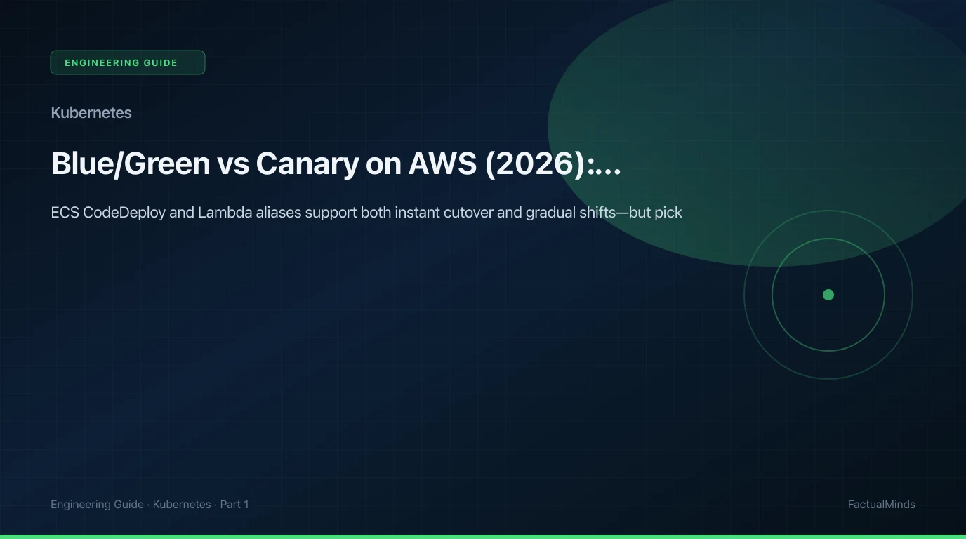 Blue/Green vs Canary on AWS (2026): ECS, Lambda, and When Rolling Is Enough