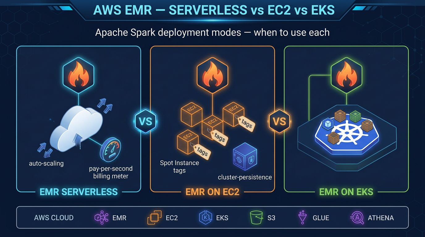 AWS EMR: Serverless vs EC2 vs EKS — When to Use Each