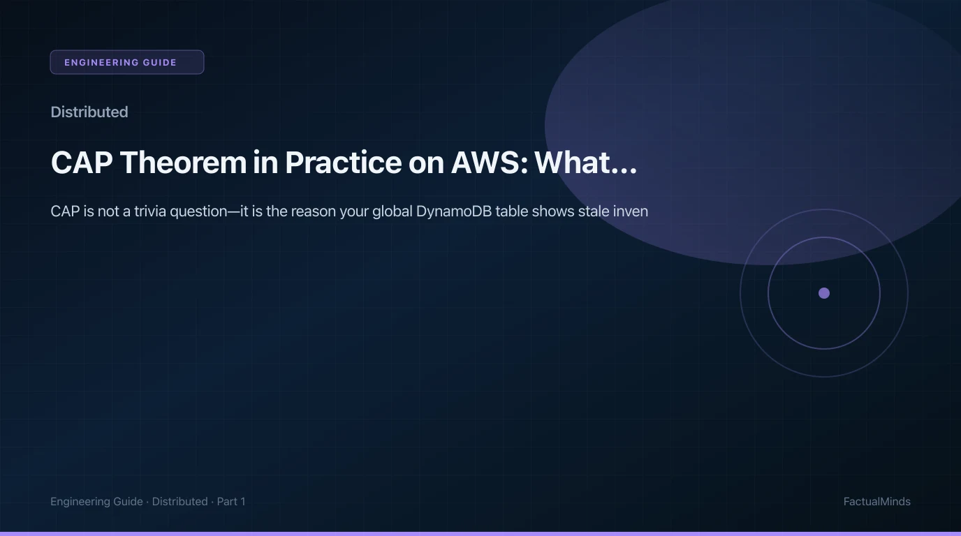 CAP Theorem in Practice on AWS: What Architects Actually Need for Multi-Region