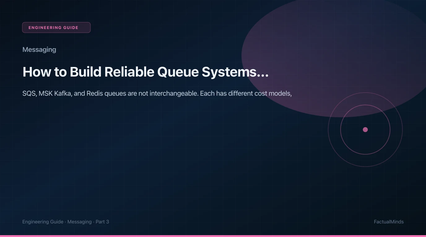 How to Build Reliable Queue Systems on AWS (SQS, Kafka, Redis)
